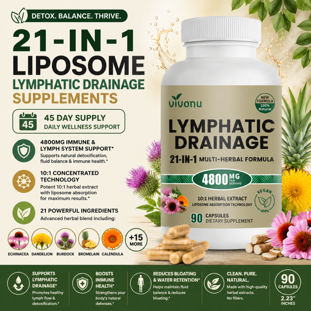 Amazon 21-in-1 Liposome Lymphatic Drainage Supplements, 45 Day Supply, 4800mg Immune & Lymph System Support, 10:1 Concentrated Technology, Echinacea, Dandelion, Burdock, Bromelain, Calendula, 90 Capsules - Reviews and Buying Guide