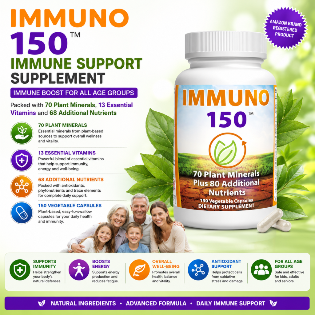 Amazon Immuno 150, Immune Support Supplement, Packed with 70 Plant Minerals, 13 Essential Vitamins and 68 Additional Nutrients-150 Vegetable Capsules- Immune Boost for All Age Groups - Reviews and Buying Guide