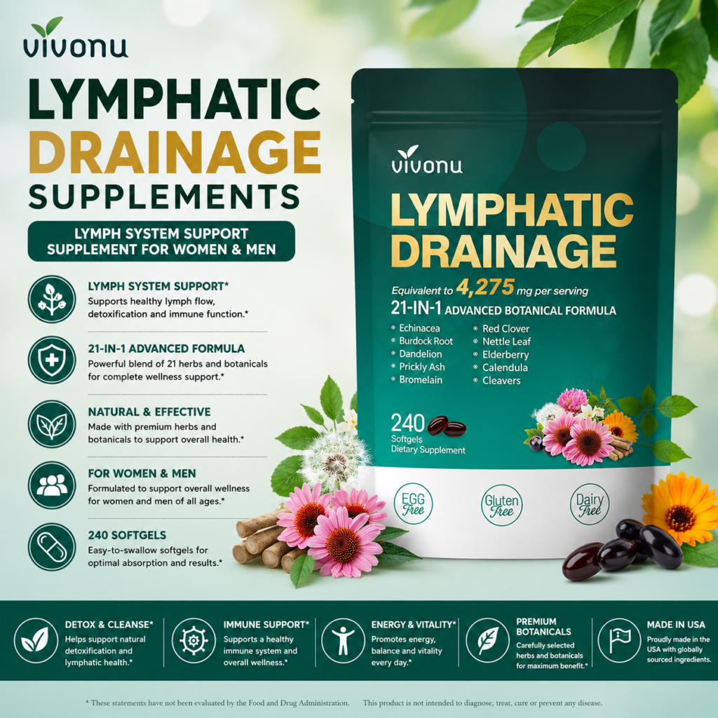 Amazon Lymphatic Drainage Supplements, 240 Softgels, Lymph System Support Supplement for Women & Men, 21-in-1 Herbal Blend with Echinacea, Dandelion, Burdock, Bromelain, Calendula, Turmeric & More, 1 Bag - Honest Review and Buying Guide
