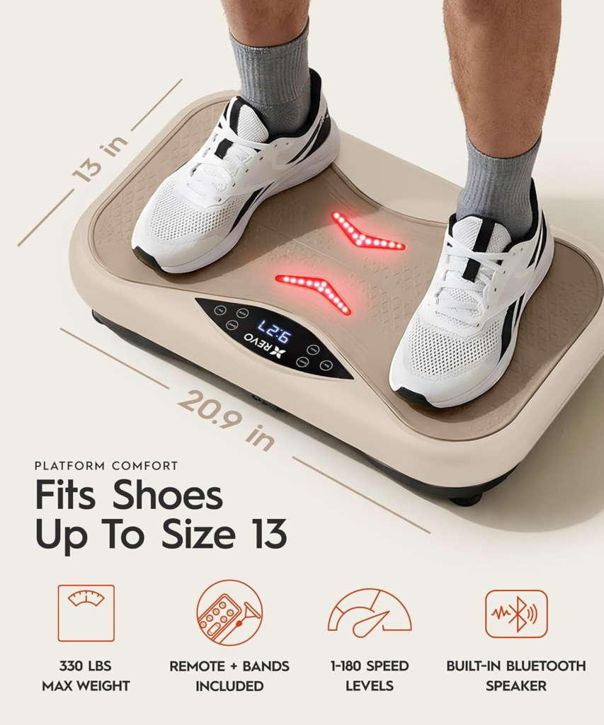 Amazon REVO Wave Board with Red Light Therapy | Vibration Plate for Lymphatic Drainage with Bluetooth Speakers, Resistance Bands, Remote | Exercise Machine for Full Body Workout Platform | 330 Lbs Capacity - Honest Review and Buying Guide