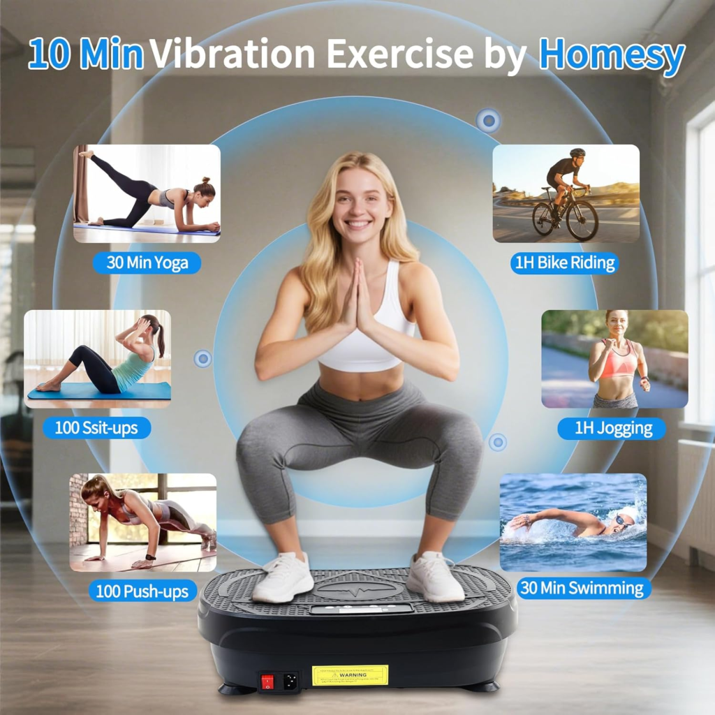 Amazon Homesy Vibration Plate Exercise Machine, Vibrating Plate for Lymphatic Drainage, Full Body Shake Platform Board for Home Fitness and Fat Burning, Sport Gym Equipment for Women Men - Honest Review and Buying Guide