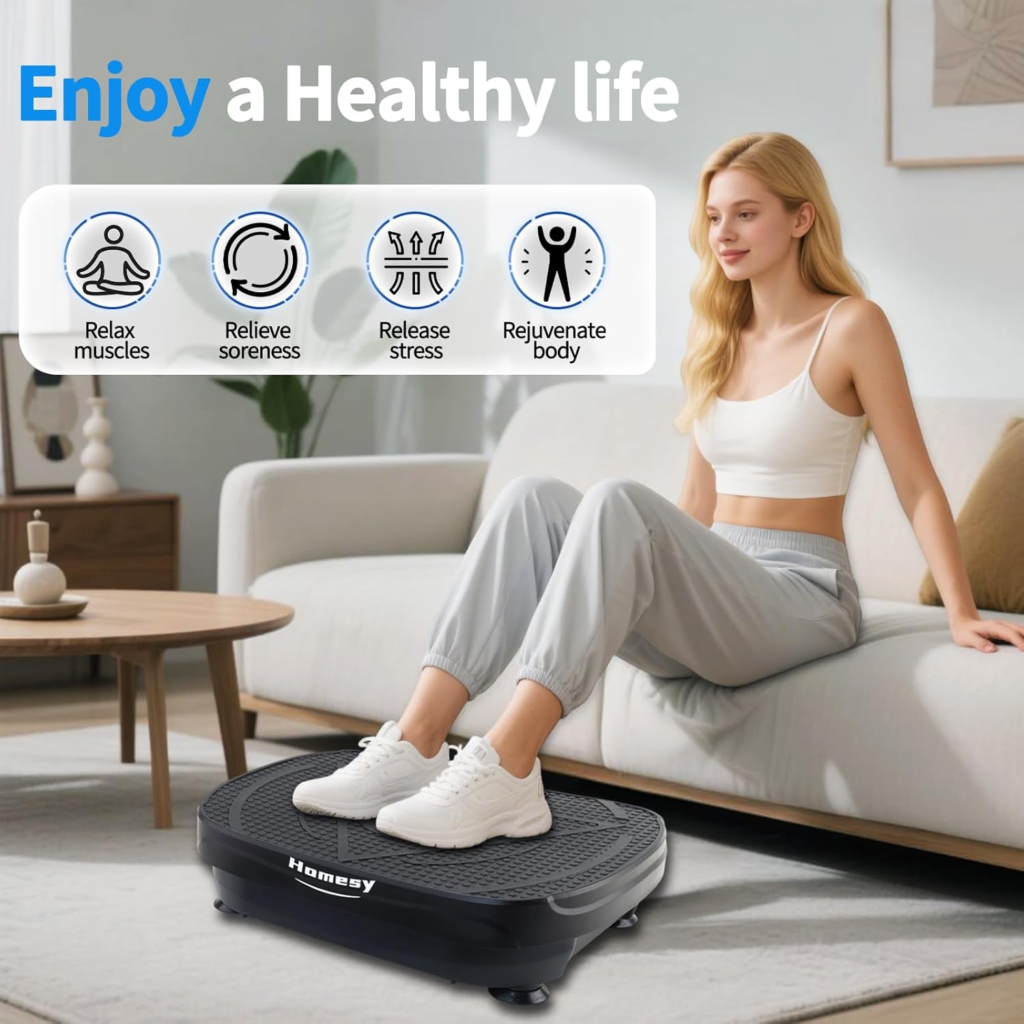 Amazon Homesy Vibration Plate Exercise Machine, Vibrating Plate for Lymphatic Drainage, Full Body Shake Platform Board for Home Fitness and Fat Burning, Sport Gym Equipment for Women Men - Honest Review and Buying Guide