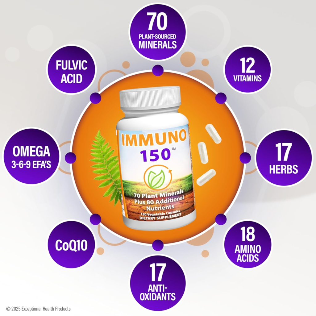 Amazon Immuno 150, Immune Support Supplement, Packed with 70 Plant Minerals, 13 Essential Vitamins and 68 Additional Nutrients-150 Vegetable Capsules- Immune Boost for All Age Groups - Reviews and Buying Guide