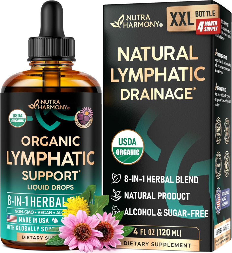 Amazon USDA Organic Lymphatic Drainage Supplement - Echinacea | Elderberry | Dandelion | Rosehip | Cleavers | Calendula | Burdock - Made in USA - Lymph System Drops - Immune Support, Cleanse & Detox, 4 fl oz - Review and Buying Guide