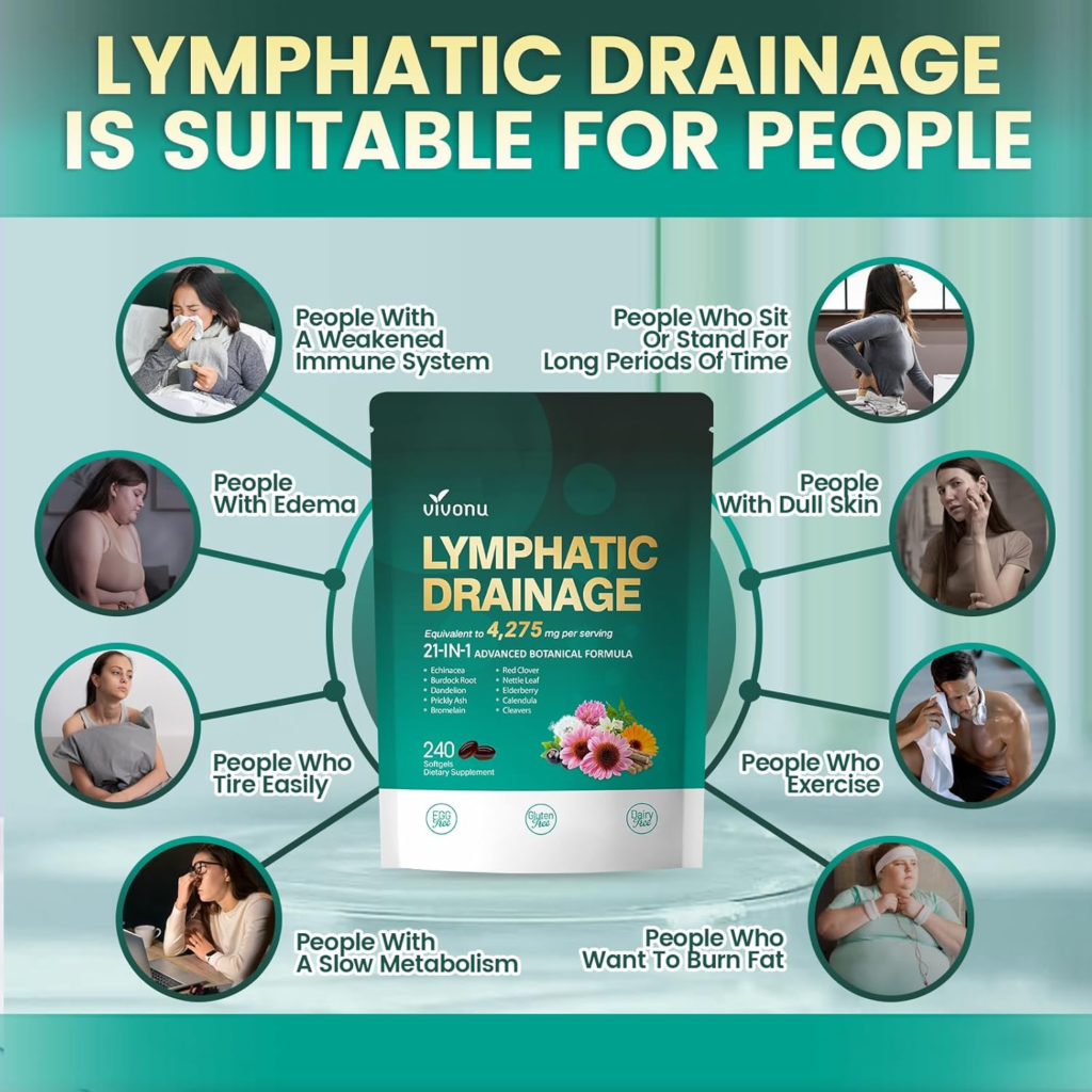 Amazon Lymphatic Drainage Supplements, 240 Softgels, Lymph System Support Supplement for Women & Men, 21-in-1 Herbal Blend with Echinacea, Dandelion, Burdock, Bromelain, Calendula, Turmeric & More, 1 Bag - Honest Review and Buying Guide