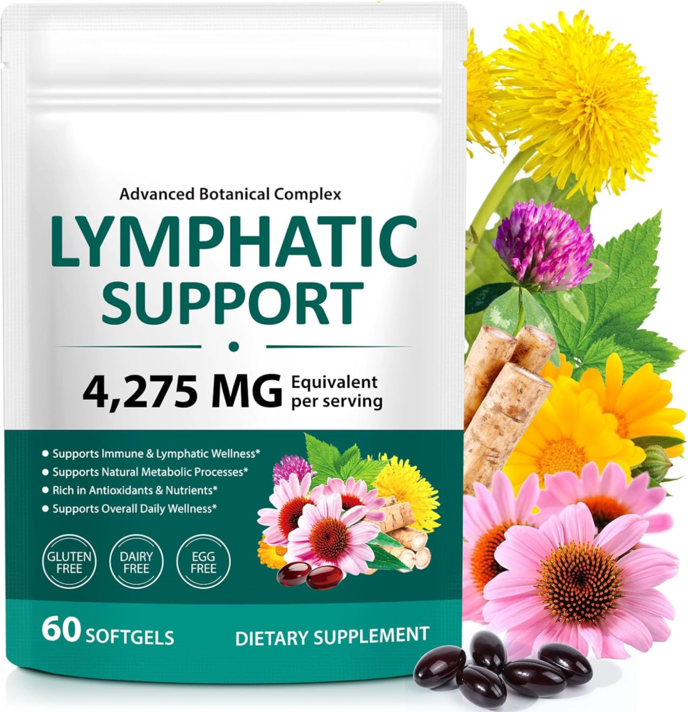 Amazon Lymphatic Drainage Supplements, 4275mg Herbal Blend for Immune and Fluid Health for Men Women,with Dandelion, Burdock Root, Echinacea, Turmeric, 60 Softgels for Lymph System Balance - Reviews and Buying Guide