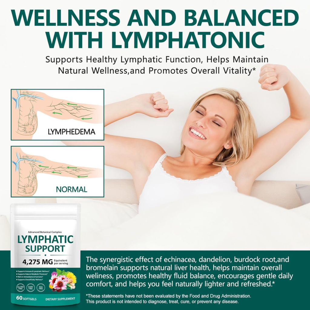 Amazon Lymphatic Drainage Supplements, 4275mg Herbal Blend for Immune and Fluid Health for Men Women,with Dandelion, Burdock Root, Echinacea, Turmeric, 60 Softgels for Lymph System Balance - Reviews and Buying Guide
