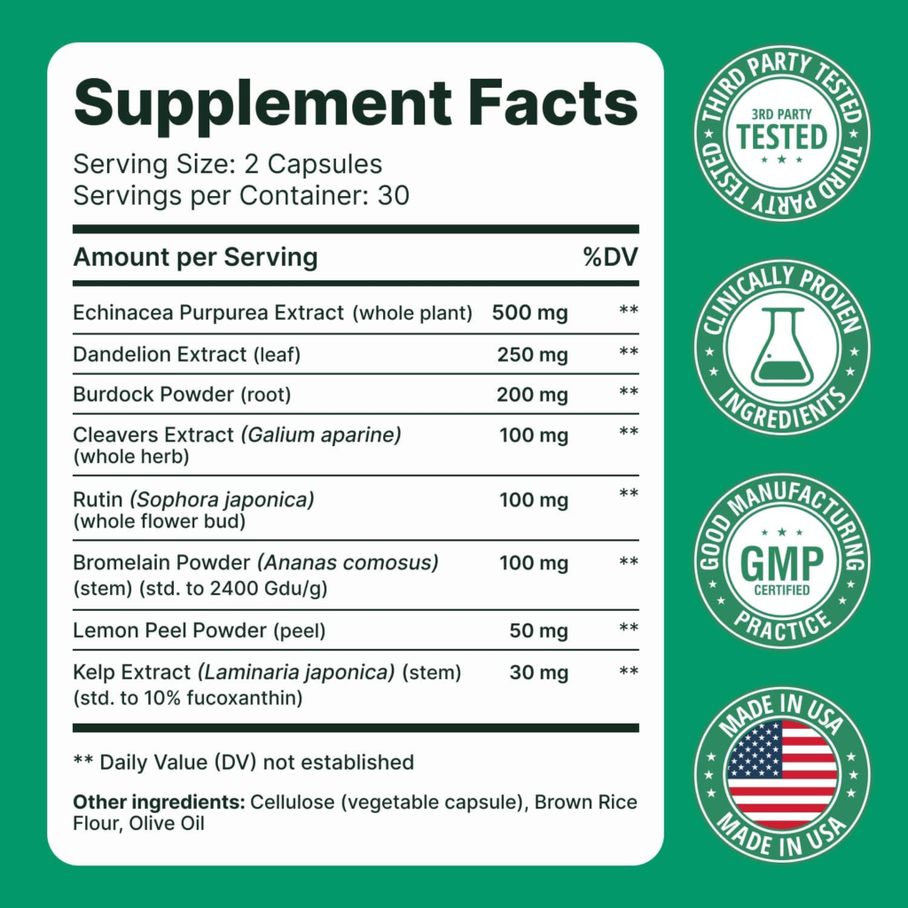 Amazon Lymphatic Drainage Supplement - Lymphatic Drainage Capsules with Dandelion, Burdock, Cleavers & Echinacea, Supports Bloating, Fluid Balance & Daily Lymphatic Wellness - 60 Capsules - Reviews and Buying Guide