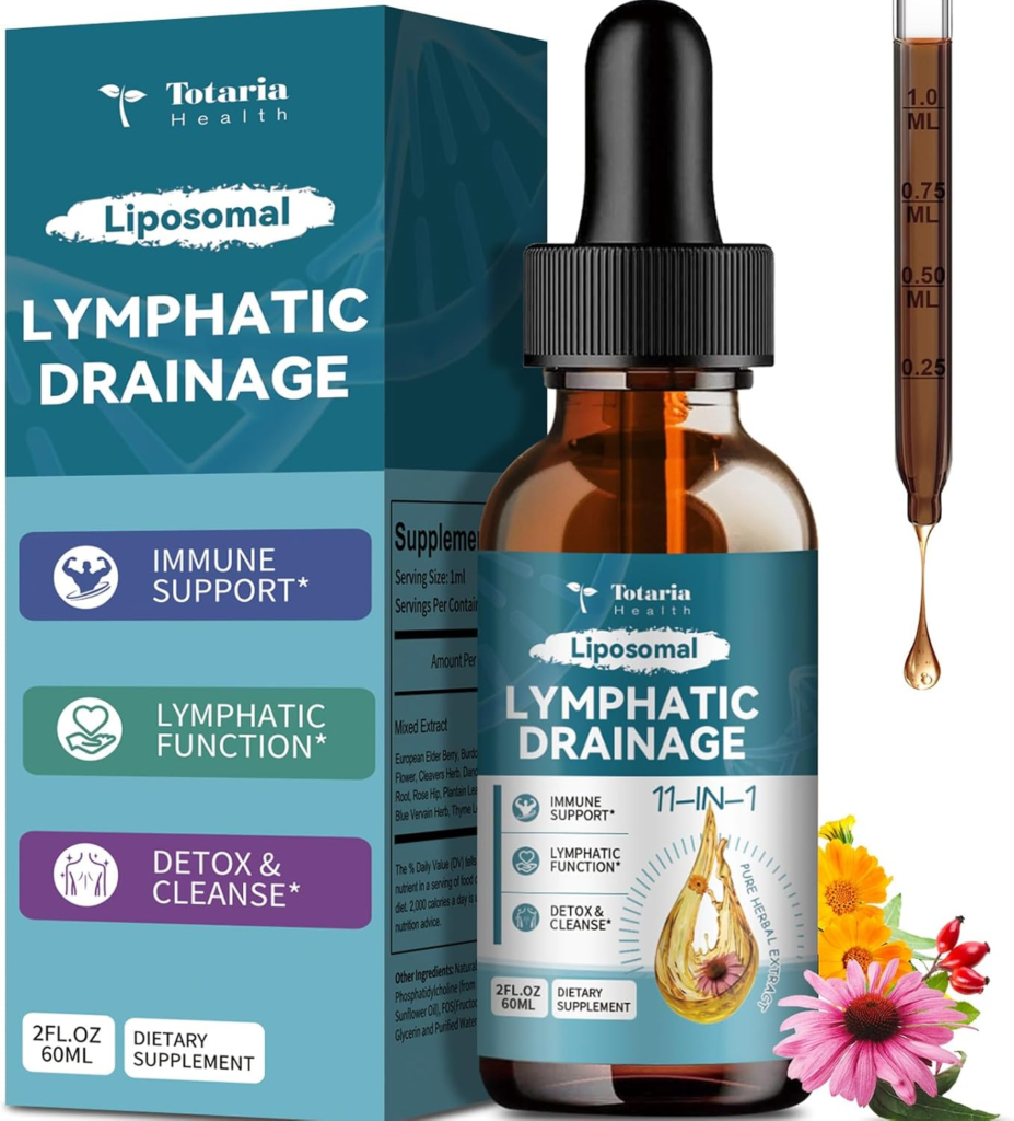Amazon Liposomal Lymphatic Drainage Drops - 11 In 1 Organic Lymphatic Drainage Supplement with Burdock Root, Echinacea, Elderberry, Calendula, Cleavers Herb, Dandelion Supports Lymphatic Health 2 FL.OZ - Reviews and Buying Guide
